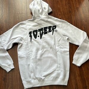 10 Deep Vintage white hoodie men large NEW!!